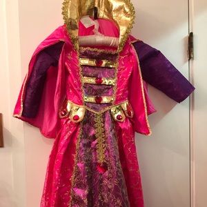 Queen costume neon pink, gold, and purple 3-5